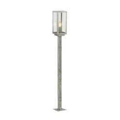 Bolardo luminoso Box II, 90 cm de altura, plateado/claro, cristal, IP44