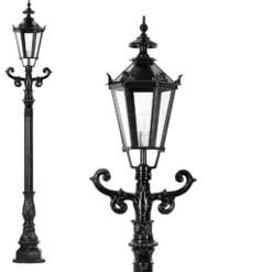 Bolardo luminoso Brighton, negro, altura 95 cm, metal, IP44