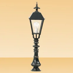 Bolardo luminoso Brighton, negro, altura 95 cm, metal, IP44