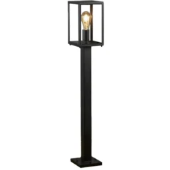 Bolardo luminoso Carpi, forma de farol, negro
