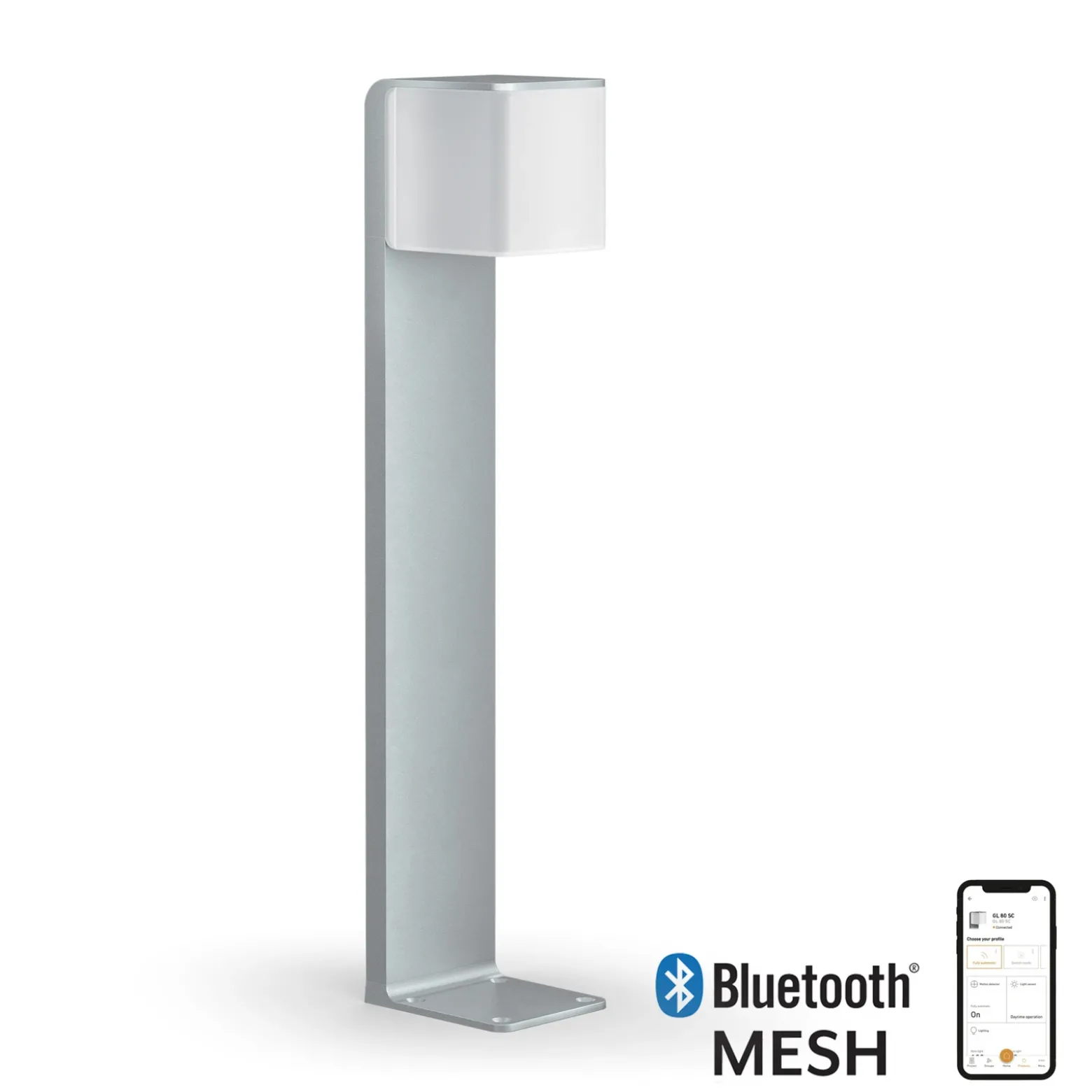 Bolardo luminoso con sensor STEINEL GL 80 SC, plateado