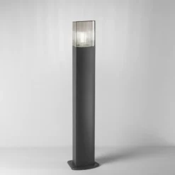 Bolardo luminoso DARK, color antracita/gris ahumado, acero inoxidable, con