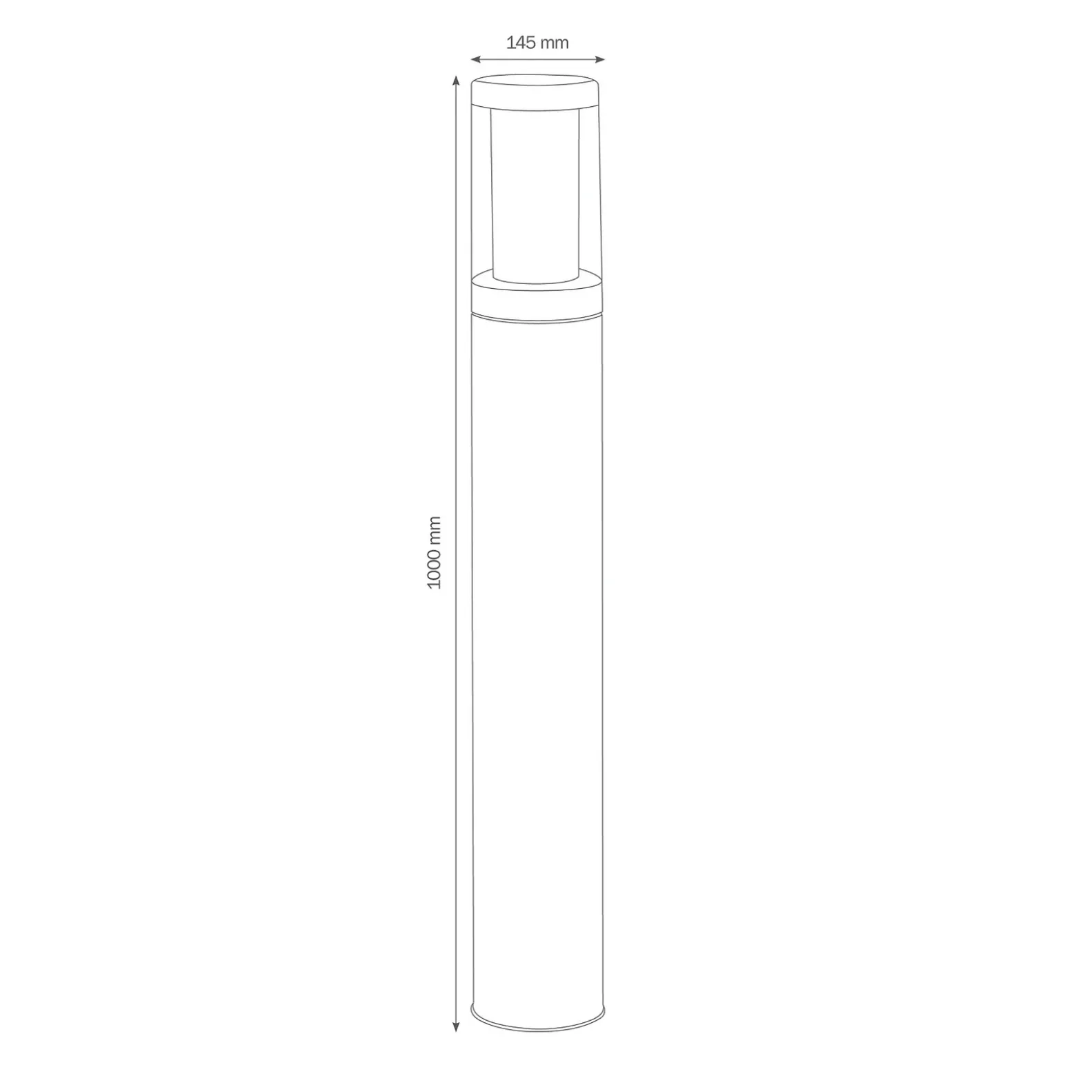 Bolardo luminoso 1257 de acero inoxidable resistente al agua salada 100 cm