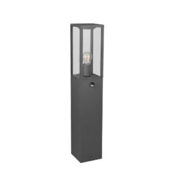 Bolardo luminoso de sensor GARONNE, antracita, altura 80 cm, metal IP44