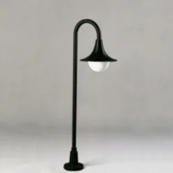 Bolardo luminoso 169 en forma curvada, negro