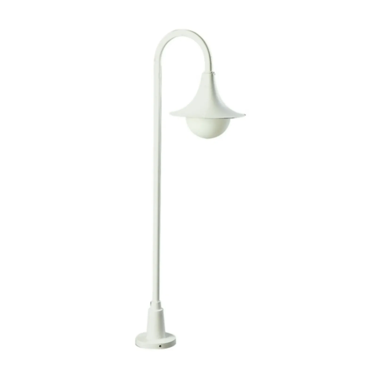 Bolardo luminoso 169 en forma curvada, blanca