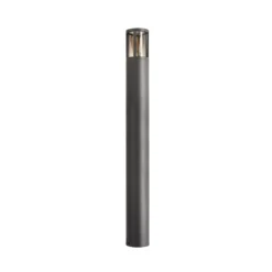 Bolardo luminoso Facado II, altura 100 cm, gris/ahumado, Ø 11 cm IP65