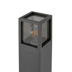 Bolardo luminoso Facado II, altura 65 cm, gris/ahumado, 11 x 11 cm IP65