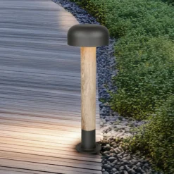 Bolardo luminoso FRASER, aspecto de hormigón, altura 54 cm, metal, IP54