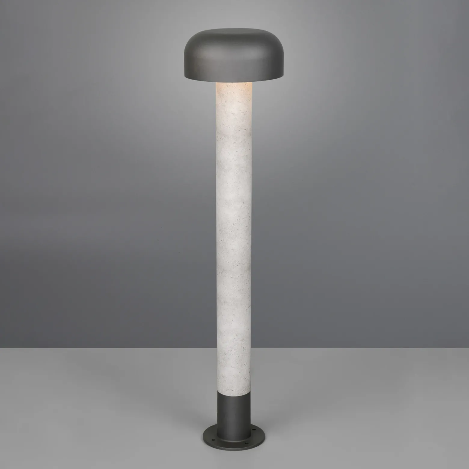 Bolardo luminoso Fraser, gris/aspecto hormigón, aluminio, IP54, altura 84,5 cm