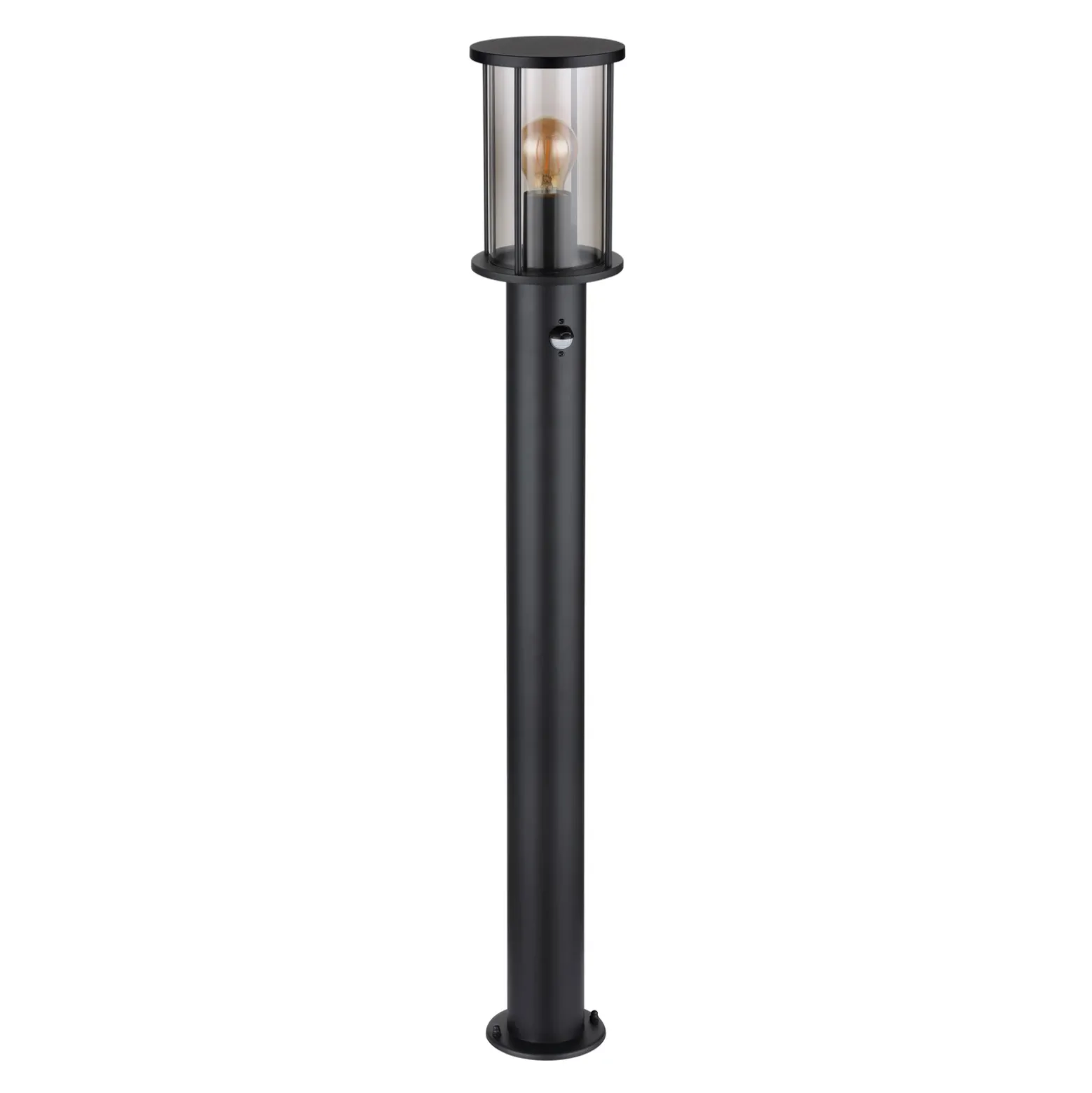 Bolardo luminoso Gracey, negro, con sensor, 100 cm, IP54, E27