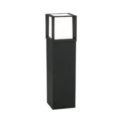 Bolardo luminoso Henry, negro, altura 60 cm, aluminio/acero inoxidable
