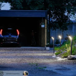 Bolardo luminoso LED Advik de Arcchio, 100 cm, antracita, sensor, IP54