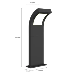 Bolardo luminoso LED Advik de Arcchio, IP65, 60 cm, antracita, metal