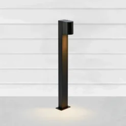 Bolardo luminoso LED Alor, negro, IP65, altura 75 cm, atenuable