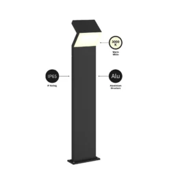 Bolardo luminoso LED Arcchio, antracita, metal, 100 cm