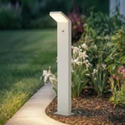 Bolardo luminoso LED Arcchio Yolena, sensor, 100 cm, blanco, IP54