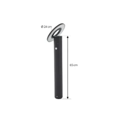 Bolardo luminoso LED Arcchio Tovio, altura 81 cm, sensor, antracita