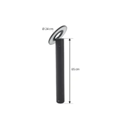 Bolardo luminoso LED Arcchio Tovio, altura 65 cm, antracita