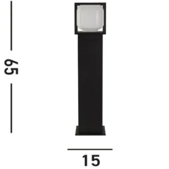 Bolardo luminoso LED Athens, IP54, negro, altura 65 cm, metal