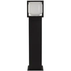 Bolardo luminoso LED Athens, IP54, negro, altura 65 cm, metal