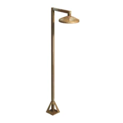Bolardo luminoso LED Aura Disk, 80 cm x 19,5 cm, latón antiguo