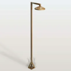 Bolardo luminoso LED Aura Disk, 100 cm x 19,5 cm, latón antiguo