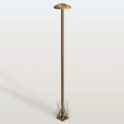 Bolardo luminoso LED Aura Disk, altura 100 cm, latón antiguo, IP65