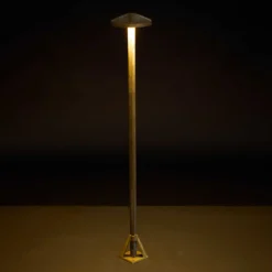 Bolardo luminoso LED Aura Disk, altura 80 cm, latón envejecido, IP65