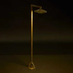 Bolardo luminoso LED Aura Frame, 80 x 19,5 cm, latón antiguo