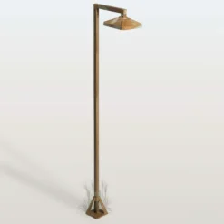 Bolardo luminoso LED Aura Frame, 100 x 19,5 cm, latón antiguo