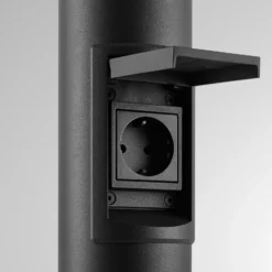 Bolardo luminoso LED CIRC, encendido/apagado, toma de corriente antracita, 82