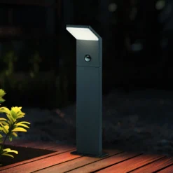 Bolardo luminoso LED con sensor PEARL, altura 50 cm, metal antracita, IP54