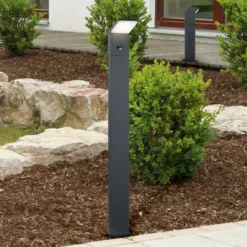 Bolardo luminoso LED con sensor PEARL Altura 100 cm Antracita Metal IP54