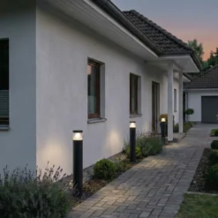 Bolardo luminoso LED Darja de Lucande, antracita, metal, 100 cm, IP54