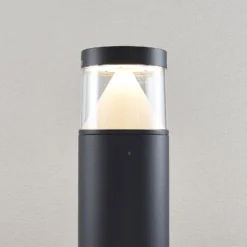 Bolardo luminoso LED Darja de Lucande, antracita, metal, 100 cm, IP54