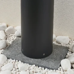 Bolardo luminoso LED Darja de Lucande, antracita, metal, 100 cm, IP54