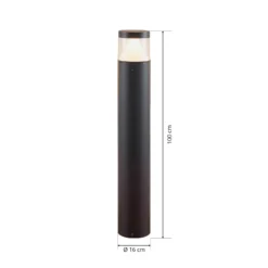 Bolardo luminoso LED Darja de Lucande, antracita, metal, 100 cm, IP54