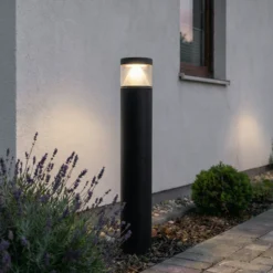 Bolardo luminoso LED Darja de Lucande, antracita, metal, 100 cm, IP54