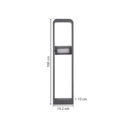 Bolardo luminoso LED Darko de Lindby, 100 cm, gris, metal, IP54