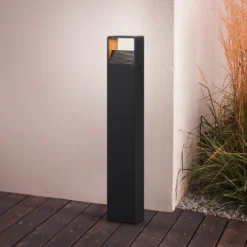 Bolardo luminoso LED Doninni 1 antracita alto 80cm