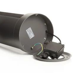 Bolardo luminoso LED Dylen de Lucande, gris, metal, 80 cm, IP65