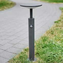 Bolardo luminoso LED Fenia de Lucande, 60 cm, sensor, IP54, antracita