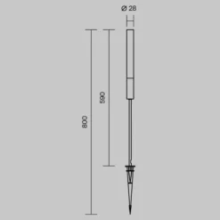 Bolardo luminoso LED Flare de Maytoni, 59 cm, piqueta, grafito, IP65
