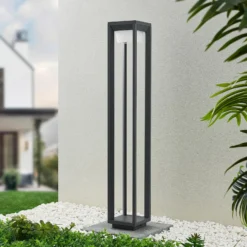Bolardo luminoso LED Gamion de Prios, 90 cm, antracita, metal, IP54