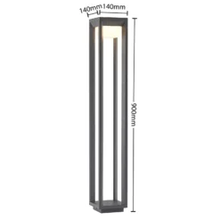 Bolardo luminoso LED Gamion de Prios, 90 cm, antracita, metal, IP54