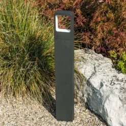 Bolardo luminoso LED Juna, antracita, aluminio, 80 cm, IP54, 830