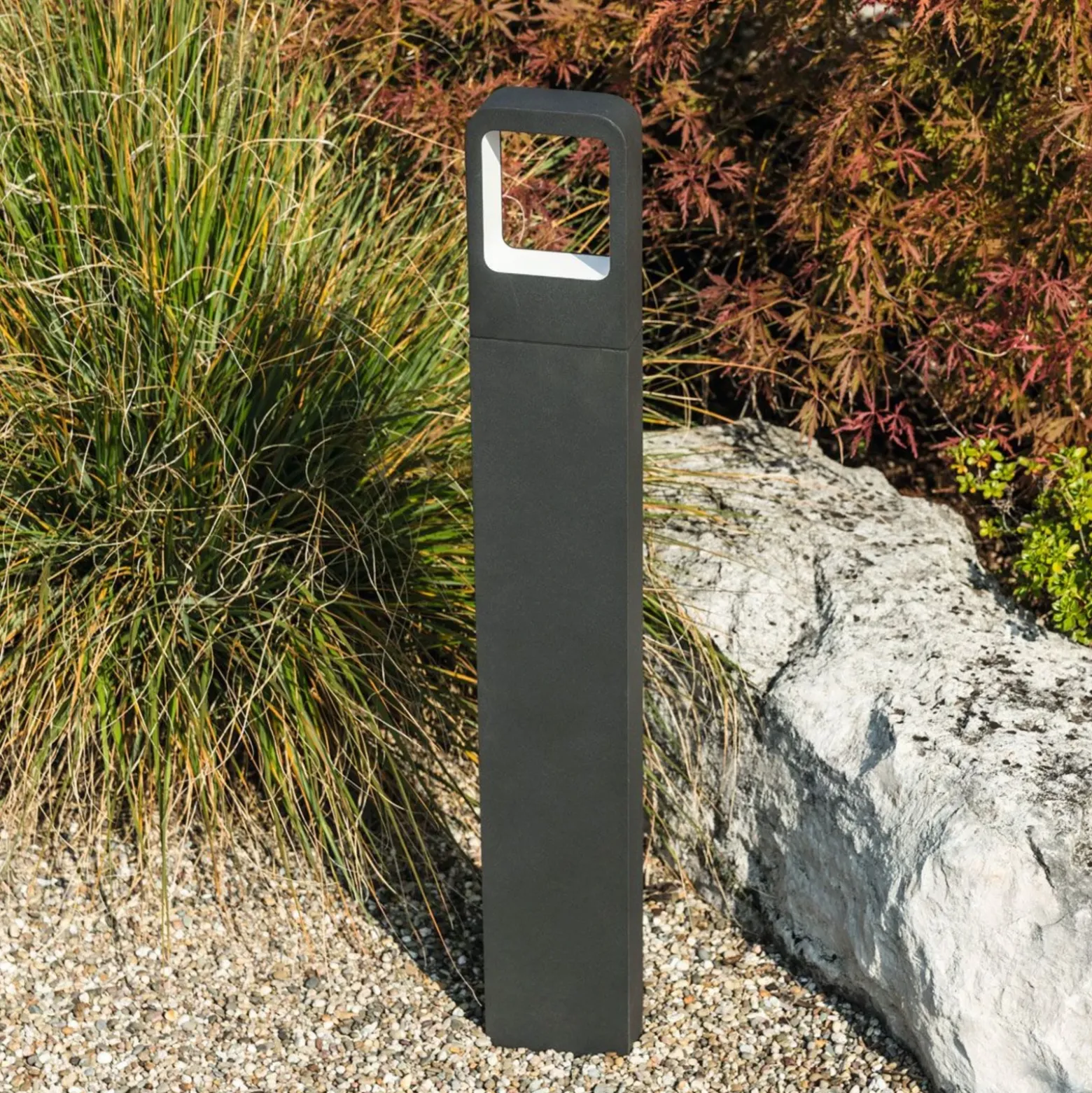 Bolardo luminoso LED Juna, antracita, aluminio, 80 cm, IP54, 830