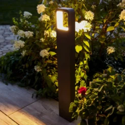 Bolardo luminoso LED Juna, antracita, aluminio, 80 cm, IP54, 830