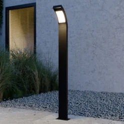 Bolardo luminoso LED Juvia de Lucande, 100 cm, antracita, metal, IP54